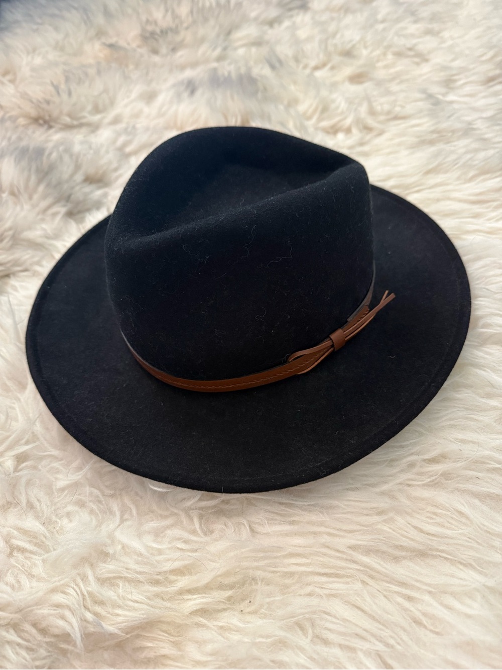 Classic Country Gentleman Black Felt Fedora with Brown Band